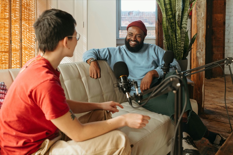 Podcast producers creating vertical clips with FaceStabilizer